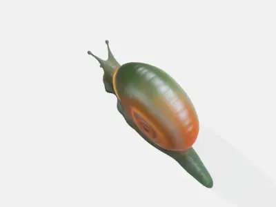 bioluminescent snail Low-poly 3D model