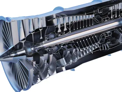 engine Low-poly 3D model