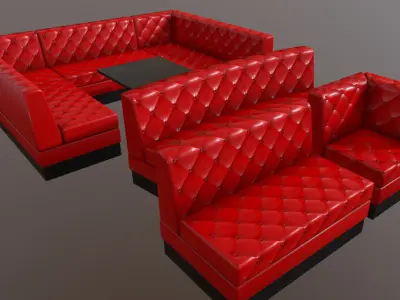 Modern sofas Low-poly 3D model