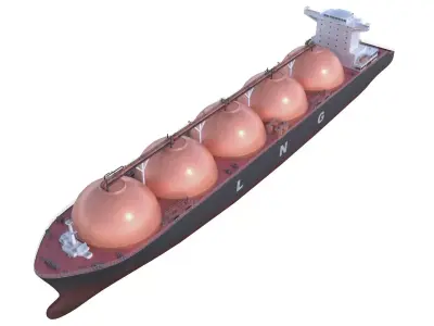 LNG Tanker Cargo Tanker Gas Carrier ship Low-poly 3D model