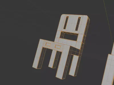 Table and Chairs 3D Model Low-poly 3D model