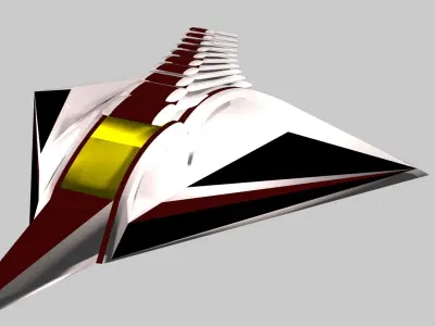 low poly spaceship triangular Free low-poly 3D model