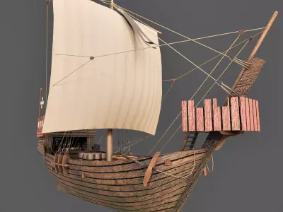 Cog Ship Riga Low-poly 3D model