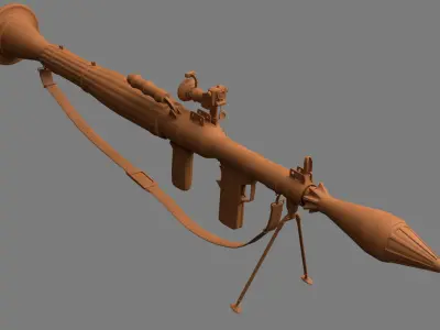 RPG Rocket Propelled Grenade Launcher Low-poly 3D model