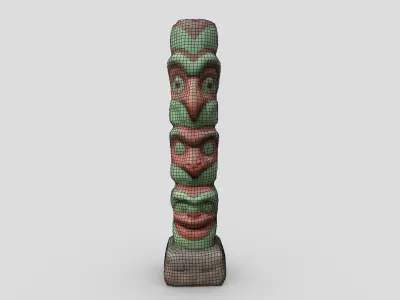 Totem Pole Low-poly 3D model