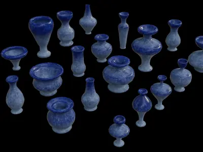 Ceramic Pots Pack Low-poly 3D model