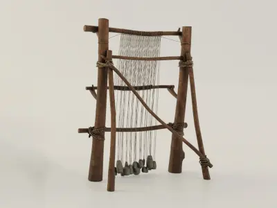 Iron Age Loom Low-Poly 3d model Low-poly 3D model