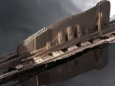 Sci fi Zulu library Totem Tower 3D model