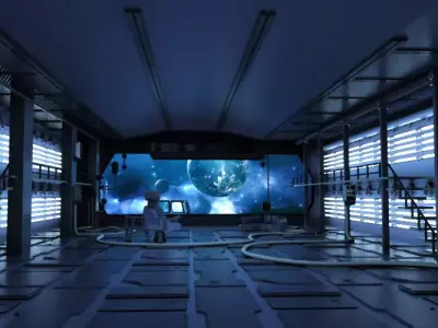 spaceship space station futuristic sci-fi fantasy 3D model 2
