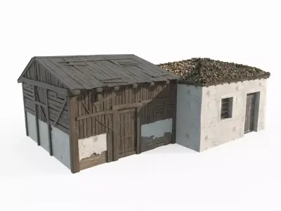 Medieval architectural warehouse 3D model