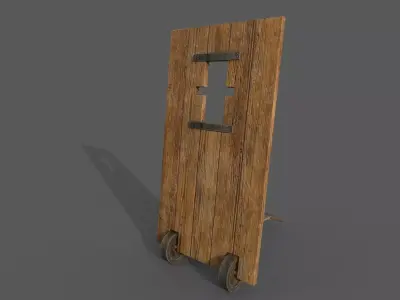 Medieval Mantlet 3D model Low-poly 3D model