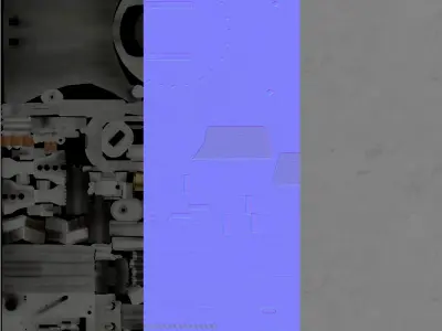 Low poly Anti aircraft gun Low-poly 3D model