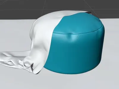 Pouf and blanket  Free 3D model