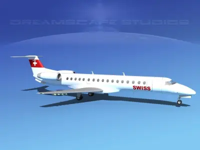 Embraer ERJ-145 Swissair 3D model
