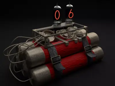 Steampunk time bomb 3D model