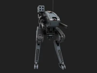 Mecha destroyer Low-poly 3D model