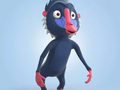Mandrill 3D model