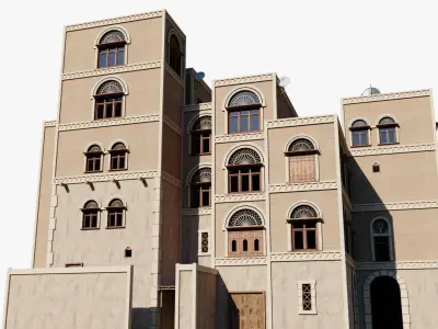 Yemen Apartment Block Low-poly 3D model