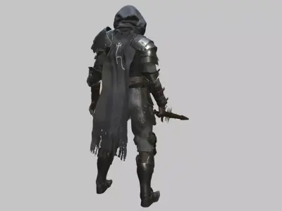 Hooded Knight Low-poly 3D model