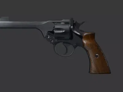 Enfield No2 Mk1 Revolver Low-poly 3D model