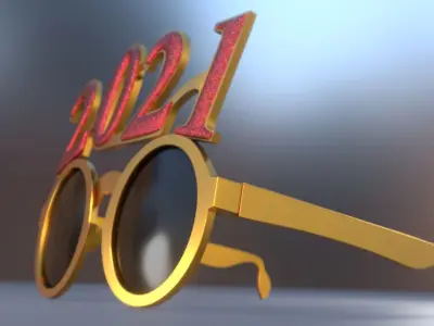 New Year Party Glasses Low-poly 3D model
