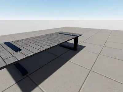 BEAUTIFUL TABLE MANUFACTURED IN WOOD AND METAL Free 3D model