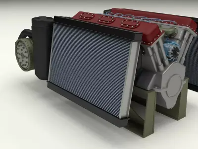 T-34 Engine and Transmission Full 3D model