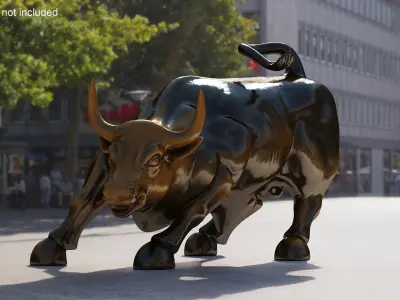 Wall Street Charging Bull Sculpture 3D model