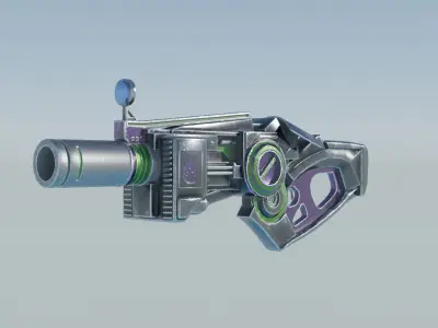 Sci-Fi Shotgun - Giant Shooter Low-poly 3D model