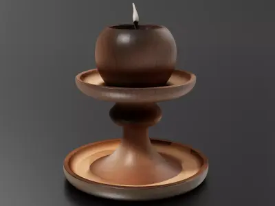 Bougeoir en bois 03 3D print model