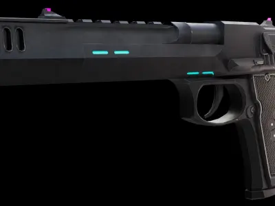 Sci-fi colt Low poly Game Ready 3D model Low-poly 3D model