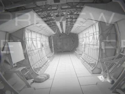 Aircraft interior 3D model