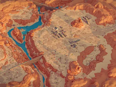 Wild West Low-poly 3D model