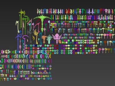 Game Weapon Collection Low-poly 3D model