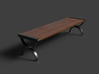 bench Low-poly 3D model 17