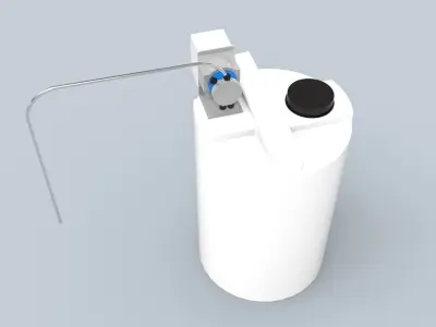 Chemical tank with emec dosing pump Low-poly 3D model