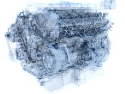 Animation V12 Engine 3D model