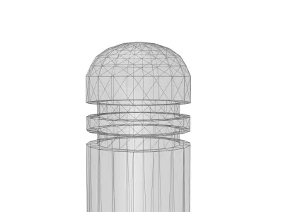 Black Stainless Steel Bollard with Dome Top 3D model