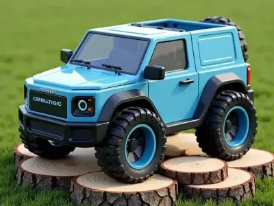 Stylized Compact Off Road SUV Low-poly 3D model