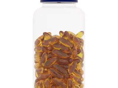 Transparent Jar Of Fish Oil 3D model