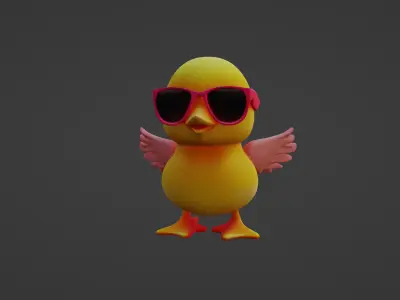 Cool Chick with Sunglasses - 3D Character Model 3D model
