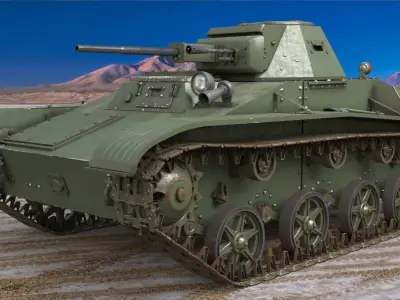 Tank T 60 Vray 3D model
