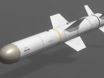 AGM-84D HARPOON Anti-Ship Missile Low-poly 3D model
