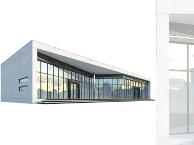 Modern Commercial Building No6 Low-poly 3D model
