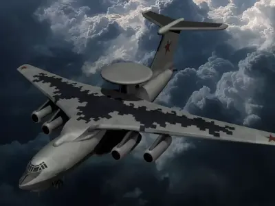 Beriev A-50 - Low Poly 3D model