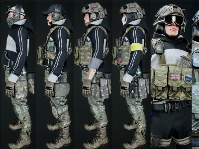 Soldiers AAA-Pack UE Low-poly 3D model