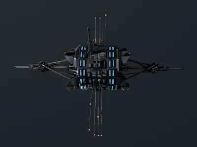Scifi Space Satellite Antenna Probe Low-poly 3D model