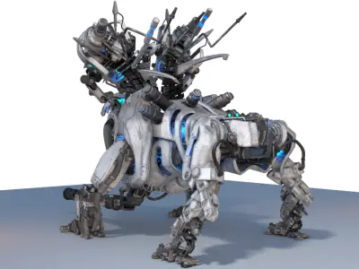 Horror Mech Monster- vray- lowpoly Low-poly 3D model