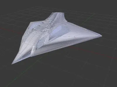 Spaceship  Low-poly 3D model