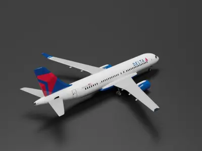 Airbus A220-300 Delta Livery 3D model